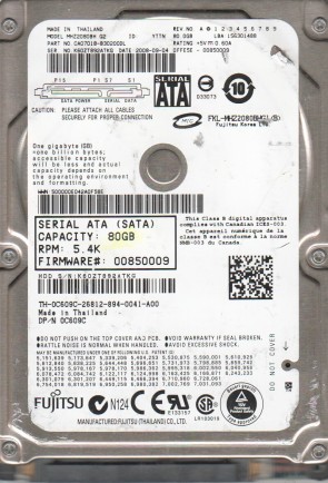 MHZ2080BH G2 Fujitsu 80GB SATA 2.5 Inch Hard Drive